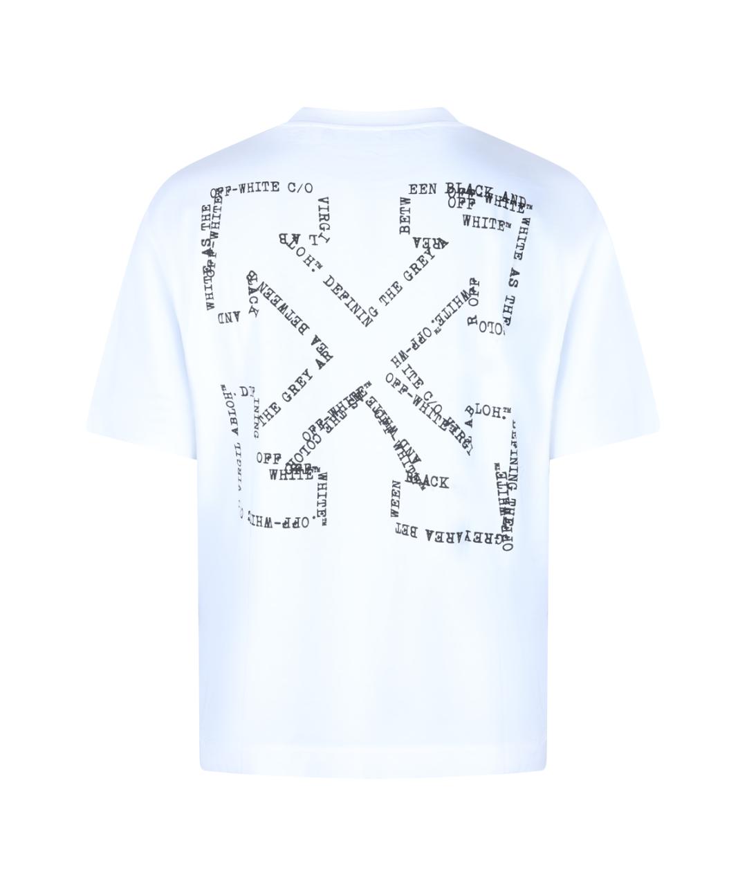 OFF-WHITE Белая хлопковая футболка, фото 2