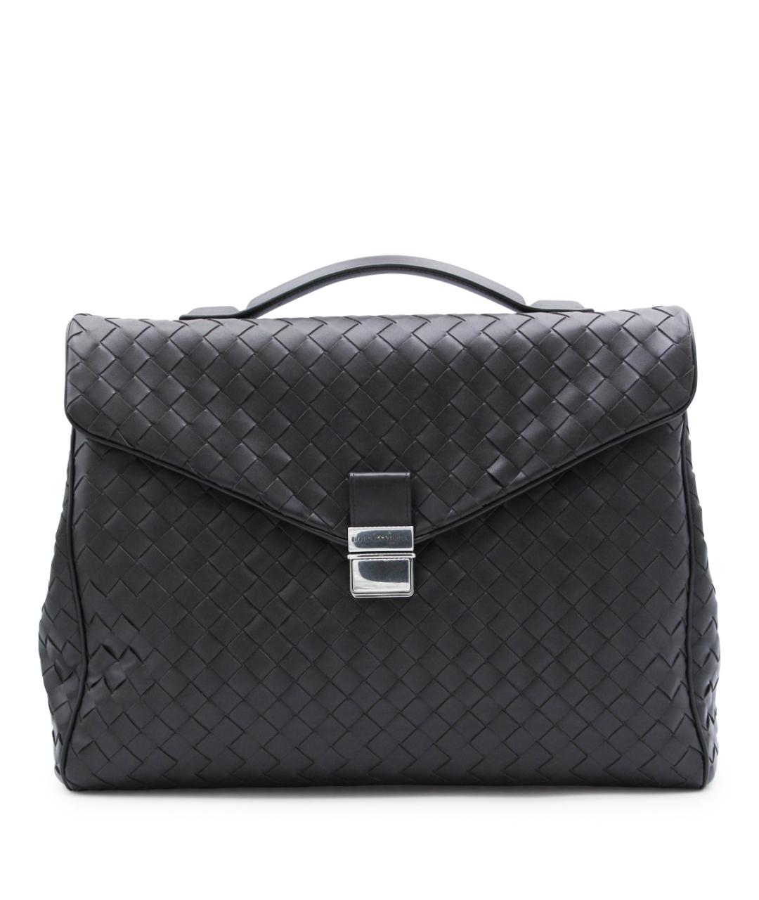 BOTTEGA VENETA Коричневый кожаный портфель, фото 1