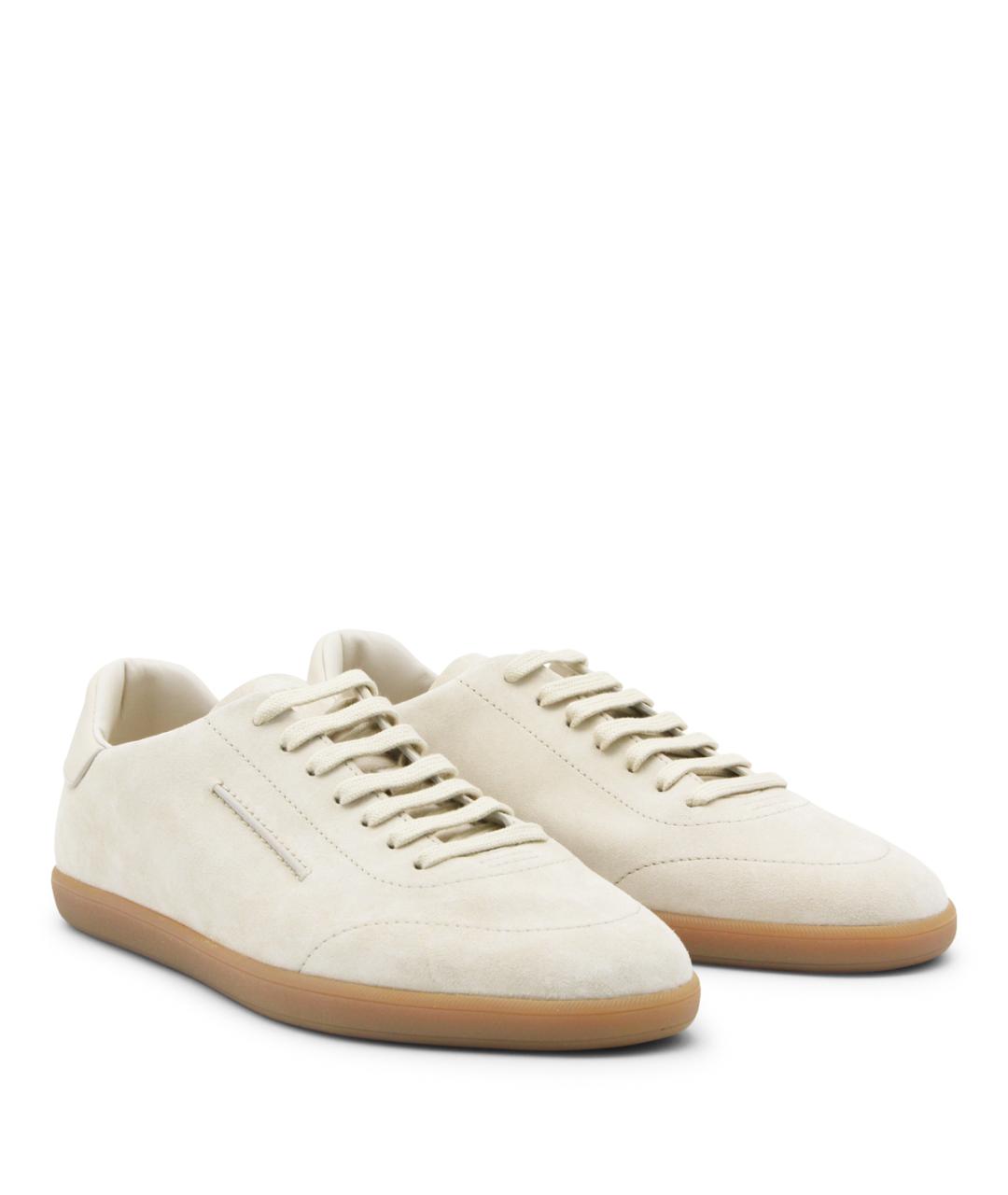 ZEGNA Бежевые кожаные низкие кроссовки / кеды, фото 2