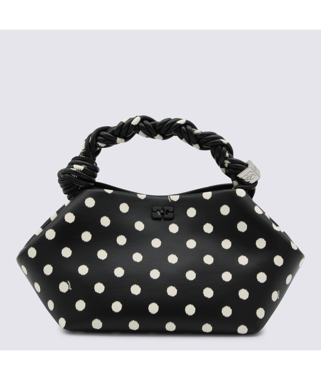 GANNI Черная кожаная сумка с короткими ручками, фото 2