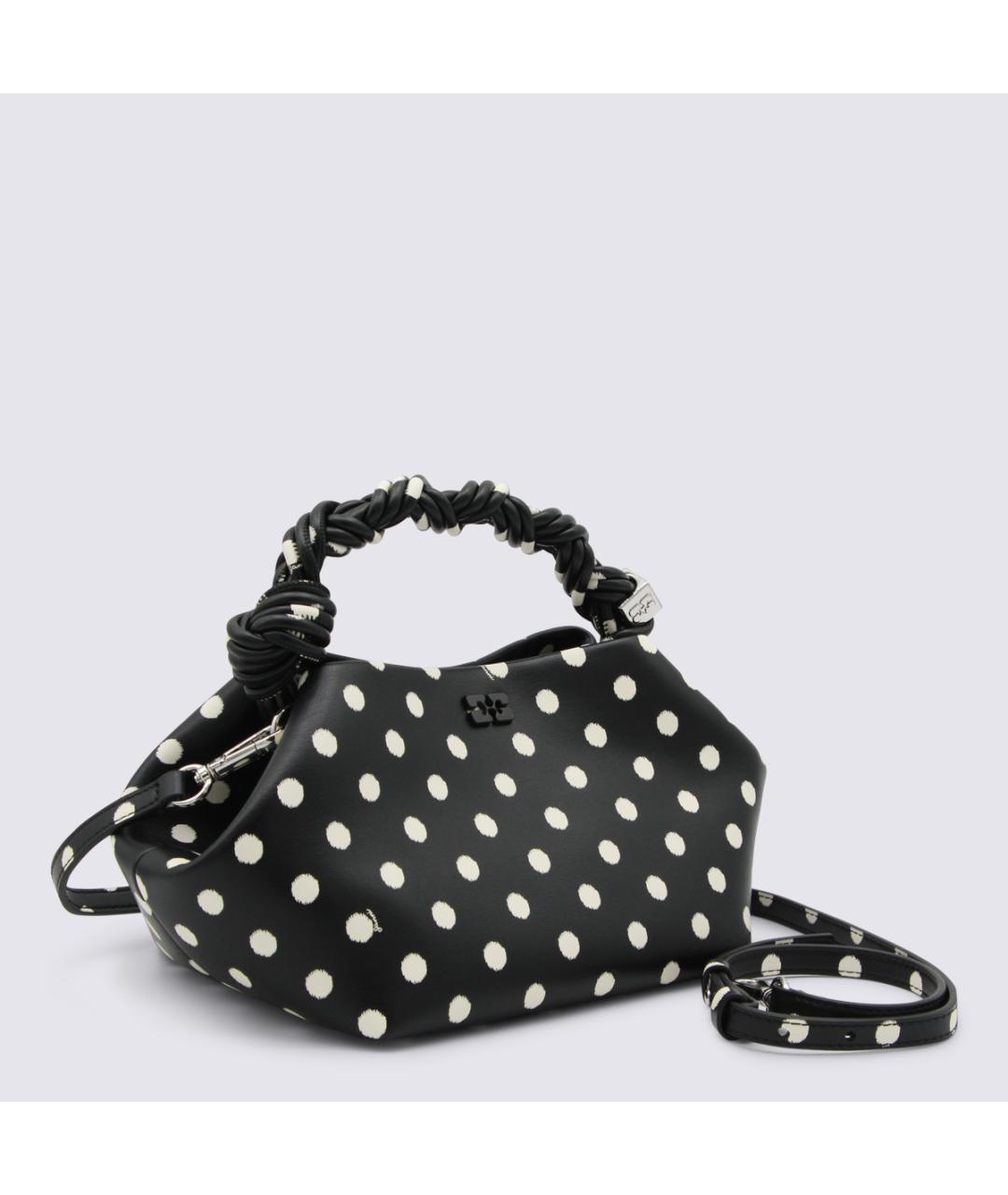 GANNI Черная кожаная сумка с короткими ручками, фото 4