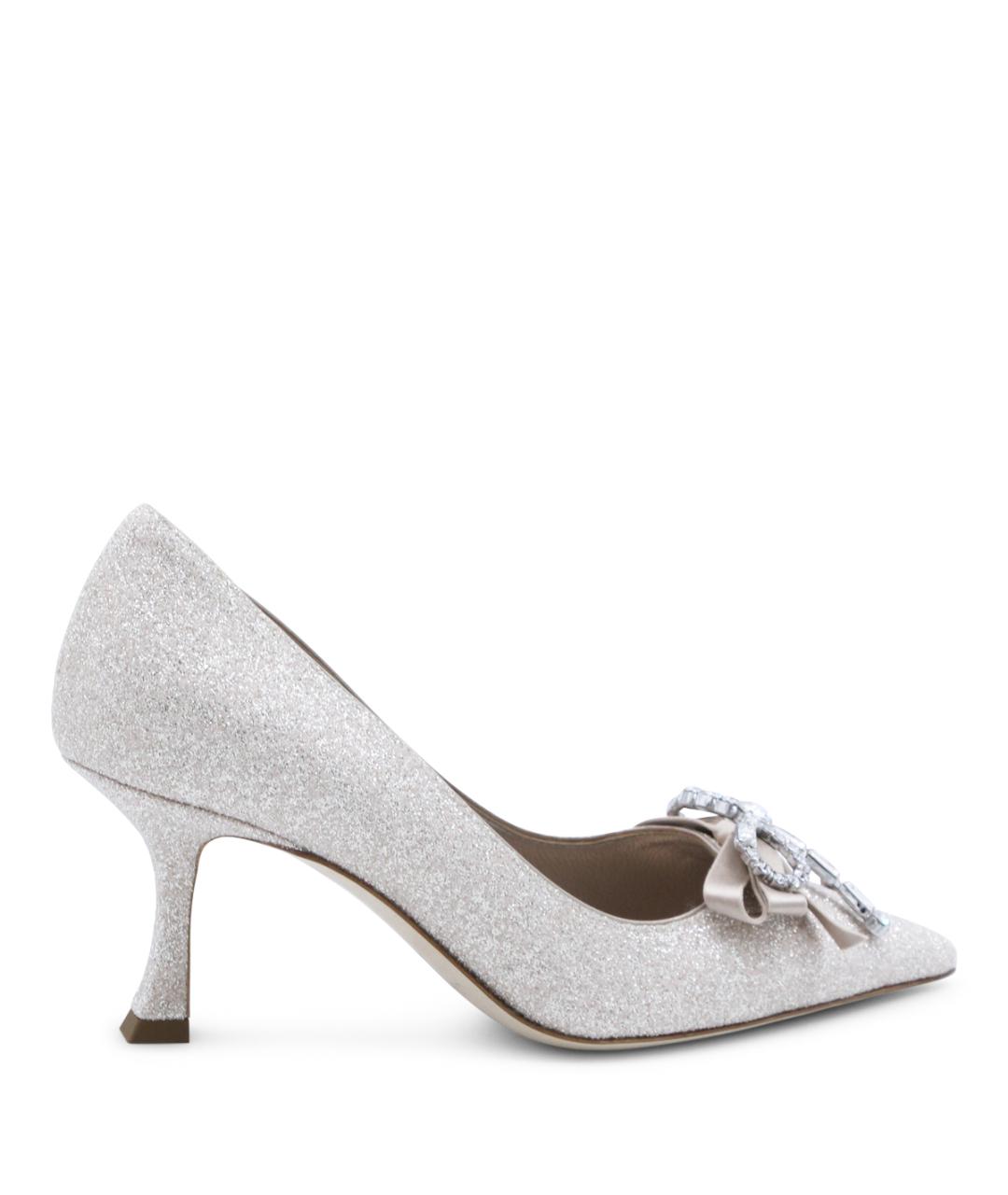 JIMMY CHOO Серебряные кожаные туфли, фото 3