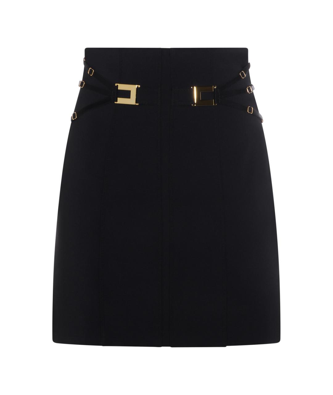 ELISABETTA FRANCHI Черная полиэстеровая юбка мини, фото 7