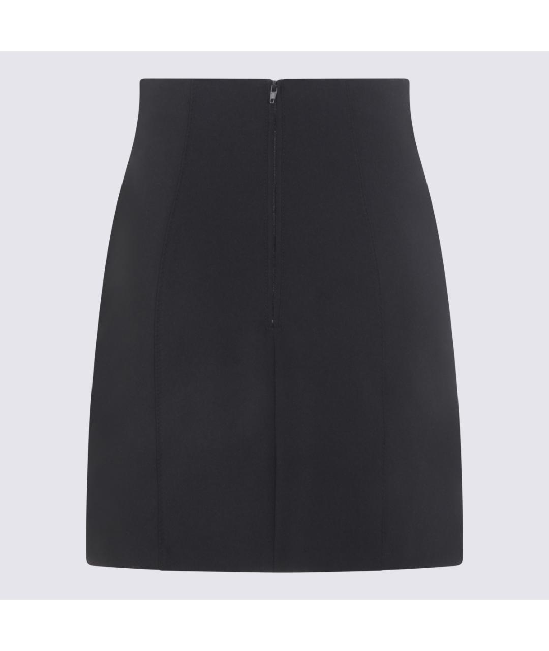 ELISABETTA FRANCHI Черная полиэстеровая юбка мини, фото 4