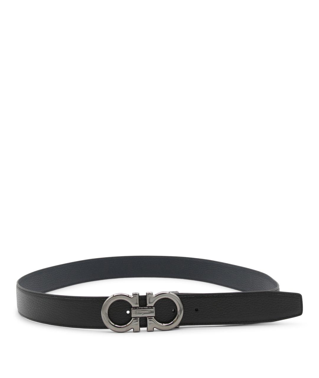 FERRAGAMO Черный кожаный ремень, фото 1