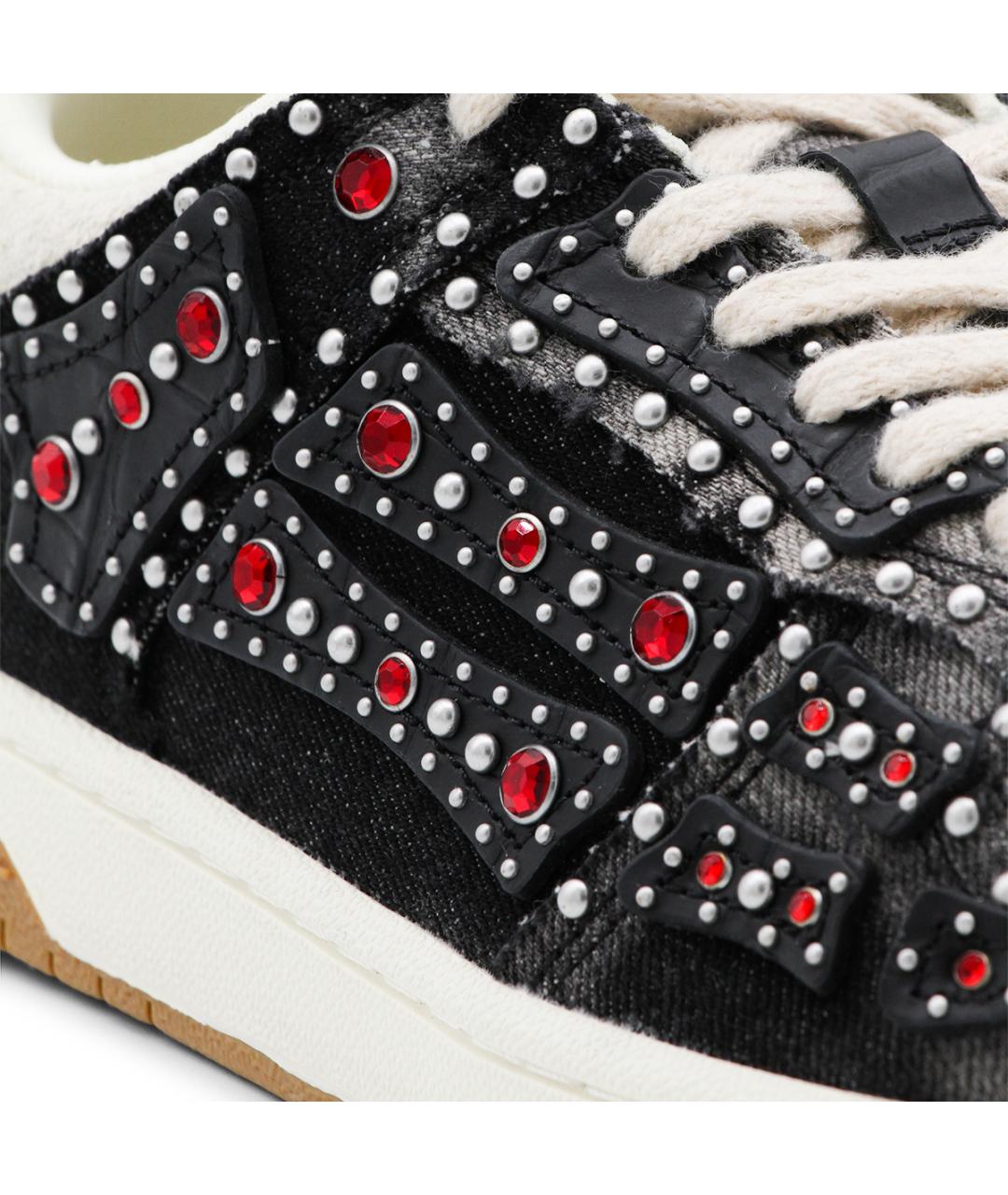 AMIRI Черные текстильные низкие кроссовки / кеды, фото 4