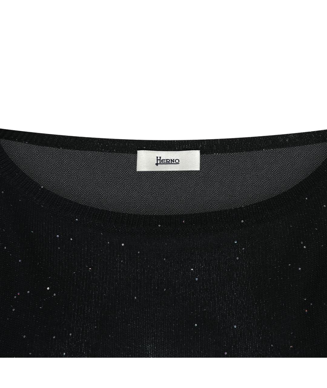 HERNO Черный вискозный джемпер / свитер, фото 3