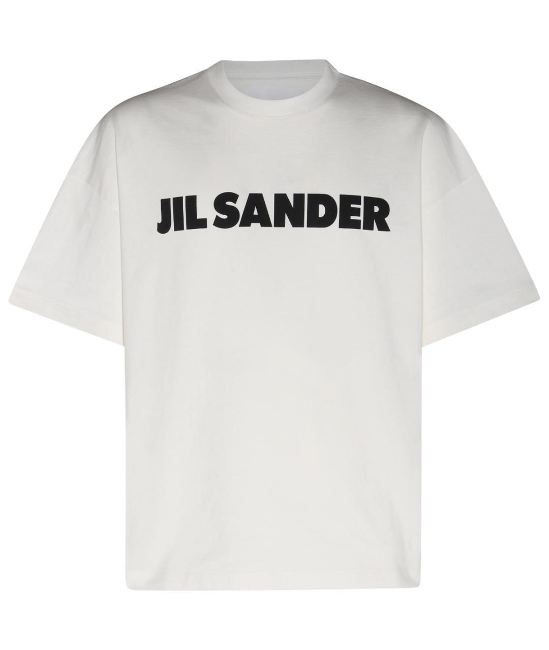 JIL SANDER Белая хлопковая футболка, фото 1