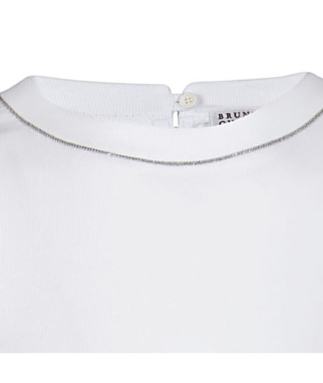 BRUNELLO CUCINELLI Белая хлопковая футболка, фото 3