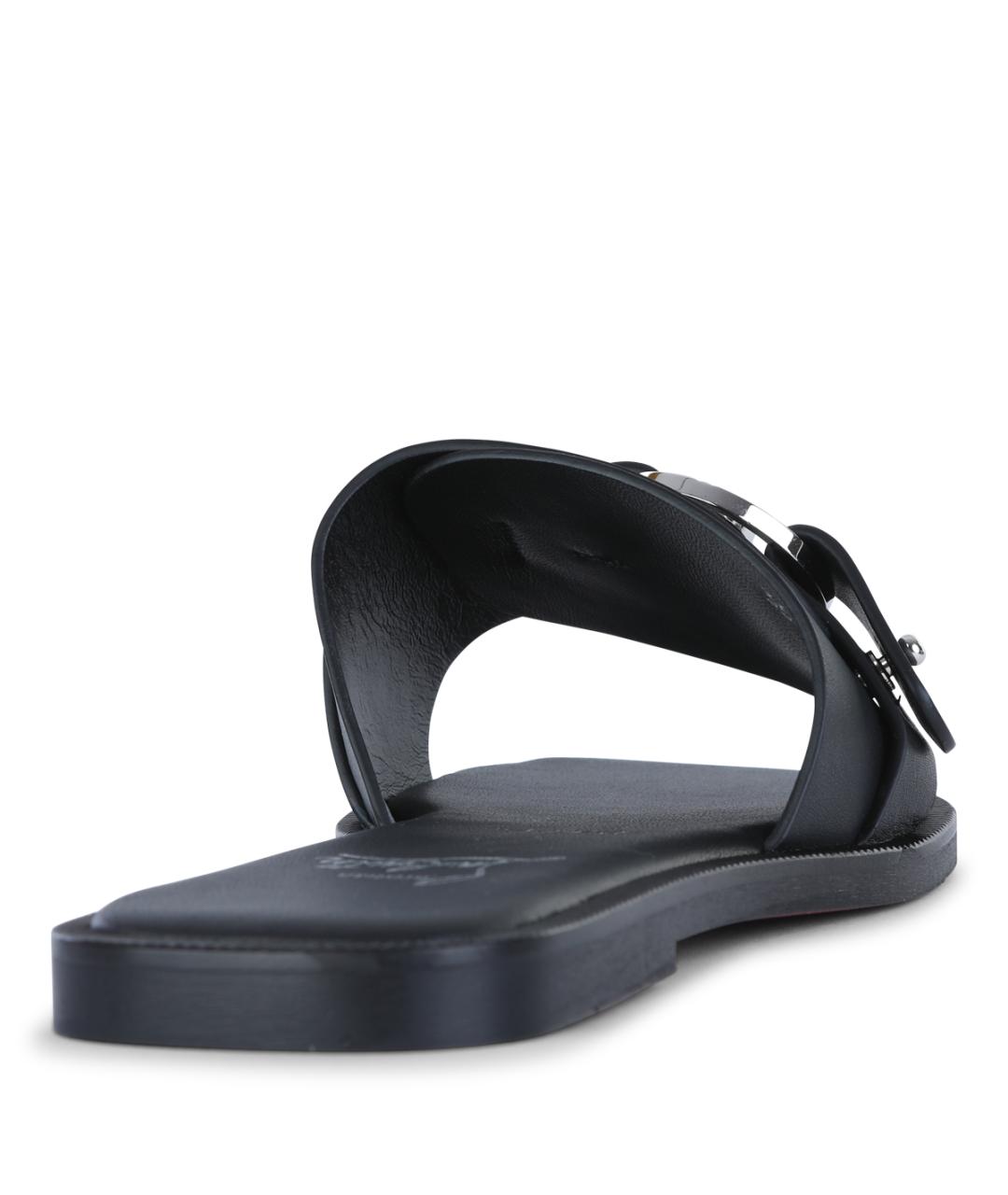 CHRISTIAN LOUBOUTIN Черные кожаные шлепанцы, фото 3