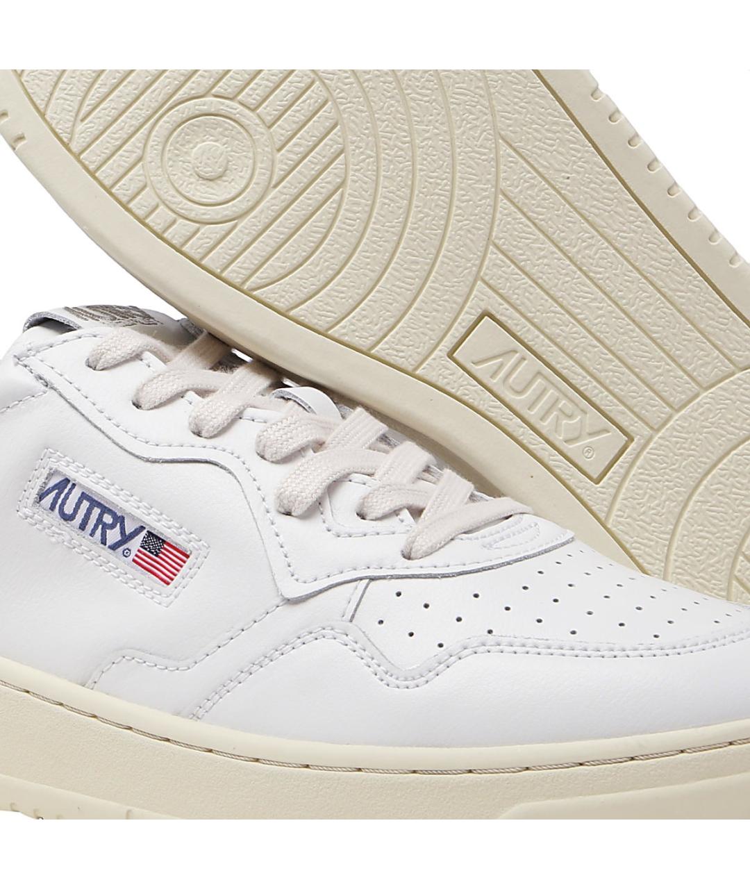 AUTRY Белые кожаные низкие кроссовки / кеды, фото 4
