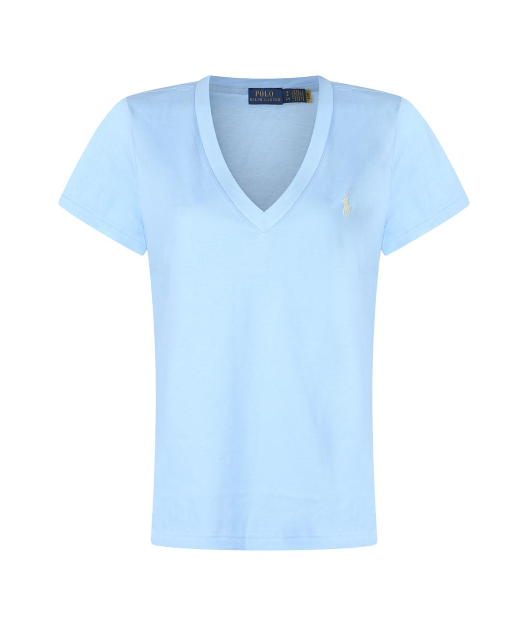 POLO RALPH LAUREN Голубая хлопковая футболка, фото 1