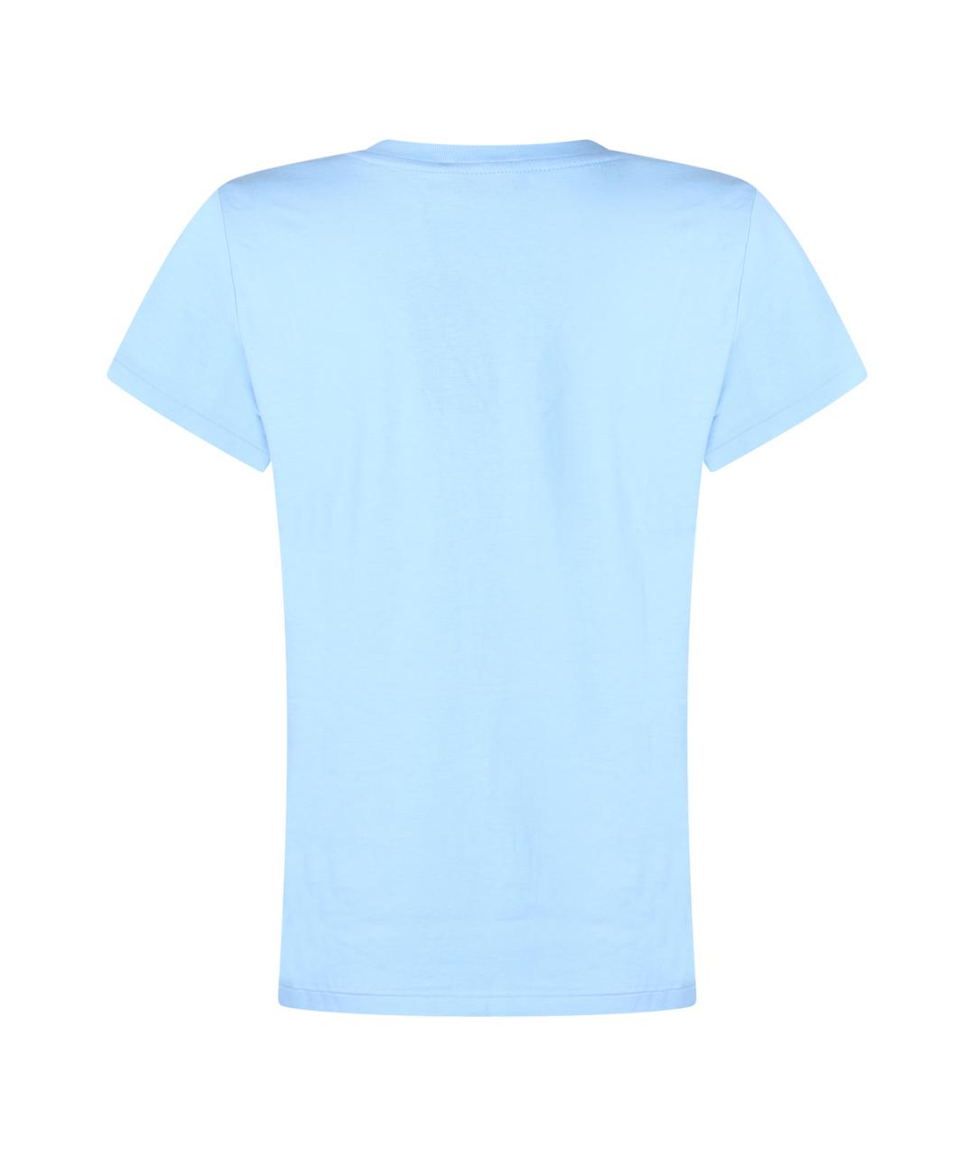 POLO RALPH LAUREN Голубая хлопковая футболка, фото 2