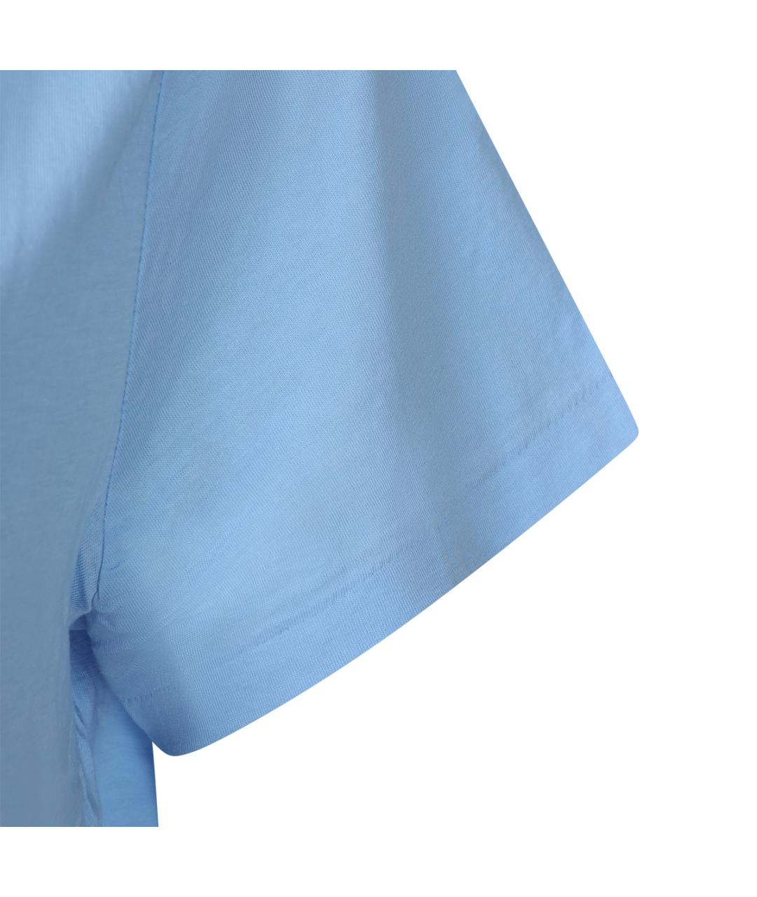 POLO RALPH LAUREN Голубая хлопковая футболка, фото 4