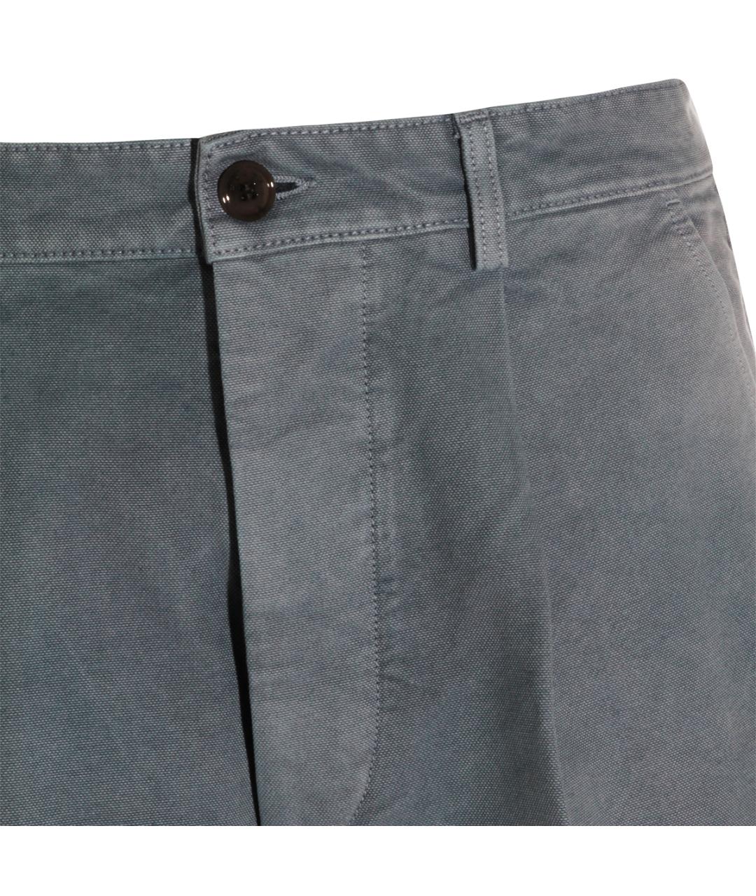 MARNI Синие хлопковые повседневные брюки, фото 3