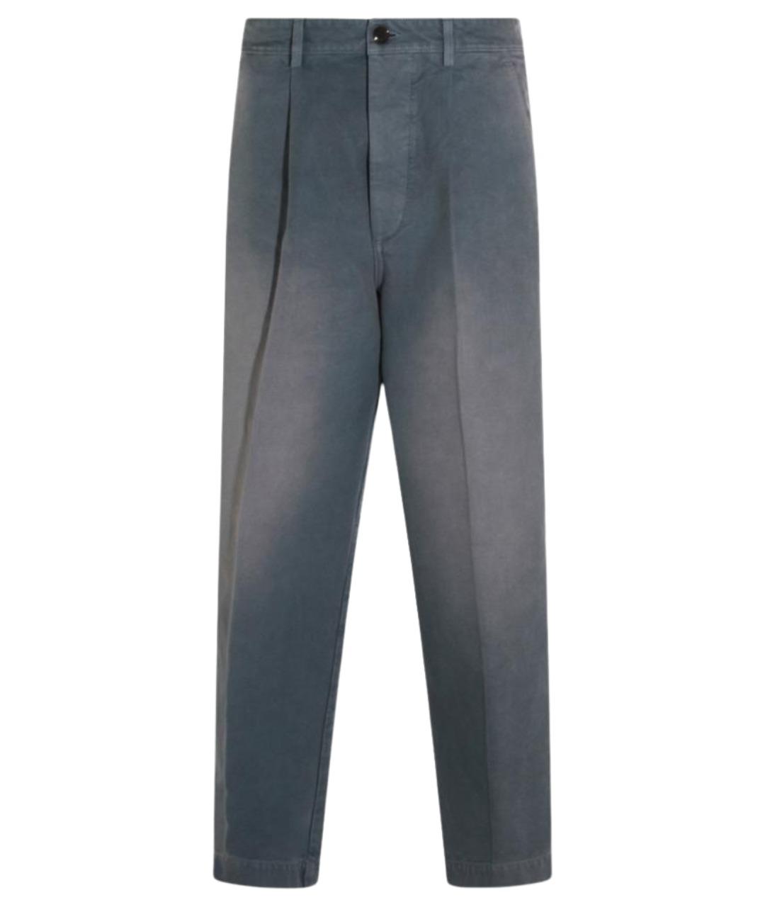 MARNI Синие хлопковые повседневные брюки, фото 1