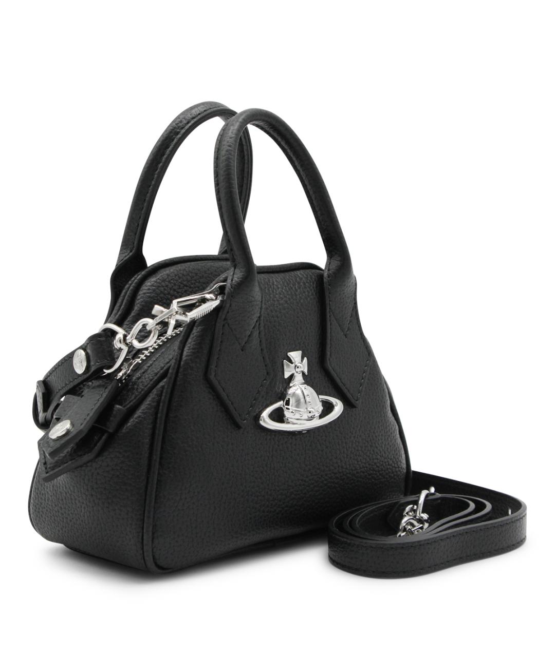 VIVIENNE WESTWOOD Черная сумка с короткими ручками из искусственной кожи, фото 2