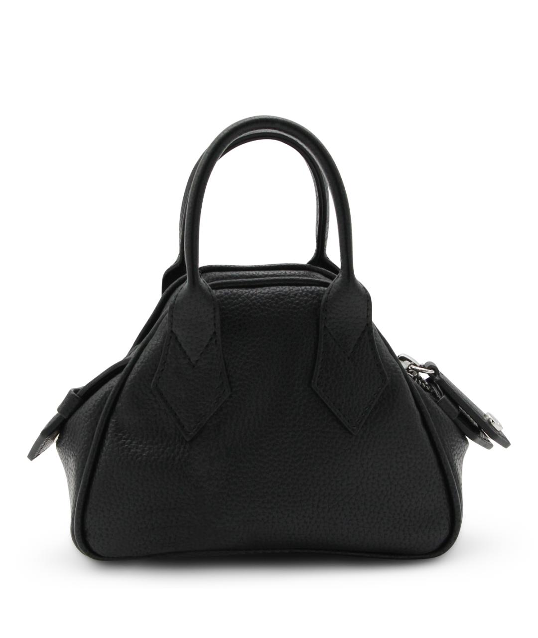 VIVIENNE WESTWOOD Черная сумка с короткими ручками из искусственной кожи, фото 3