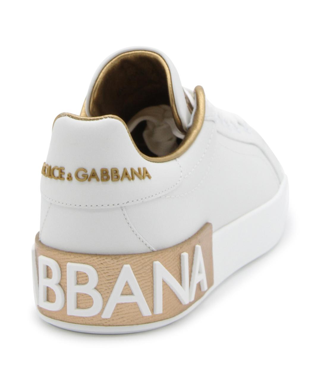 DOLCE&GABBANA Белые кожаные кроссовки, фото 3