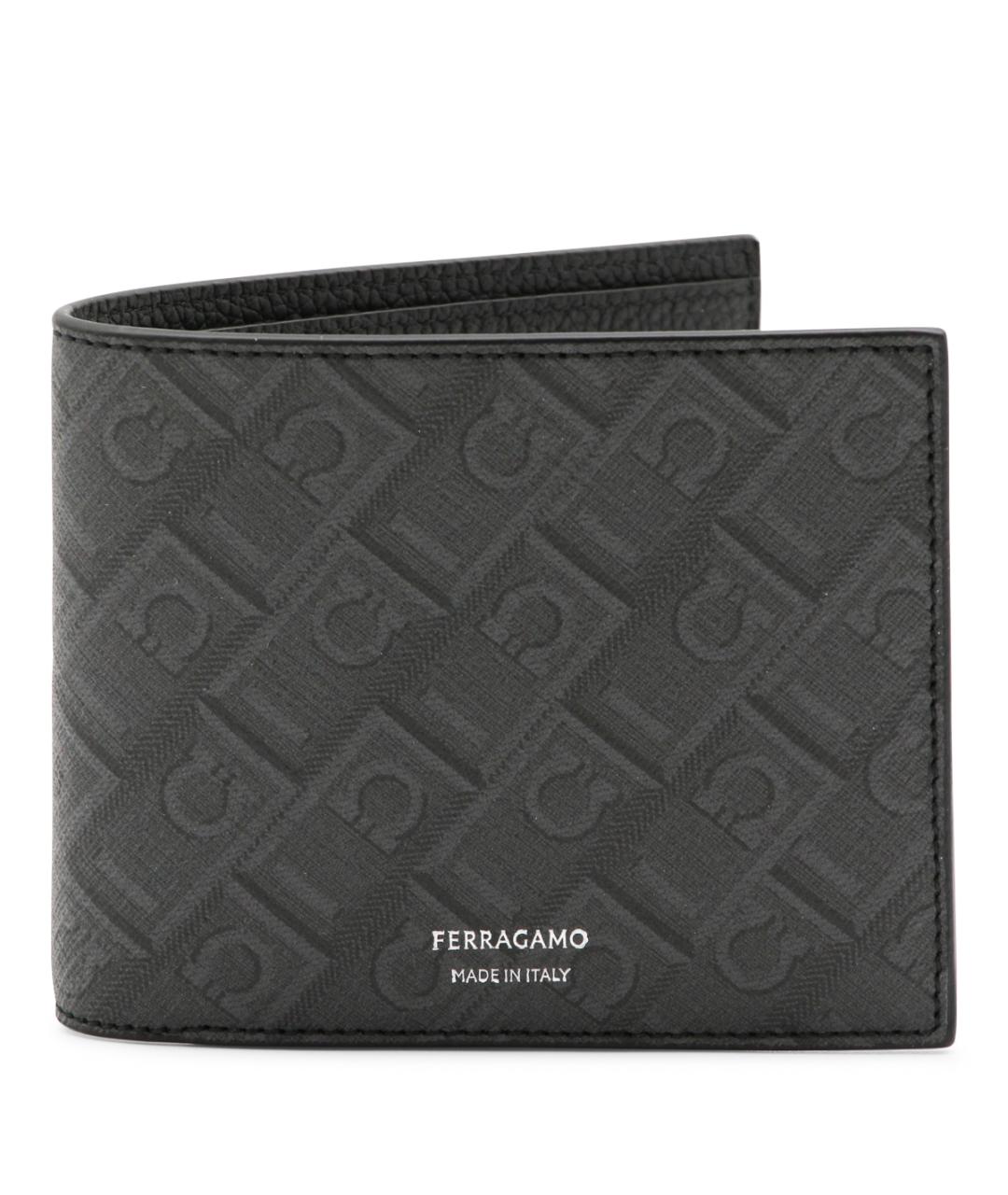 FERRAGAMO Серый кожаный кошелек, фото 1