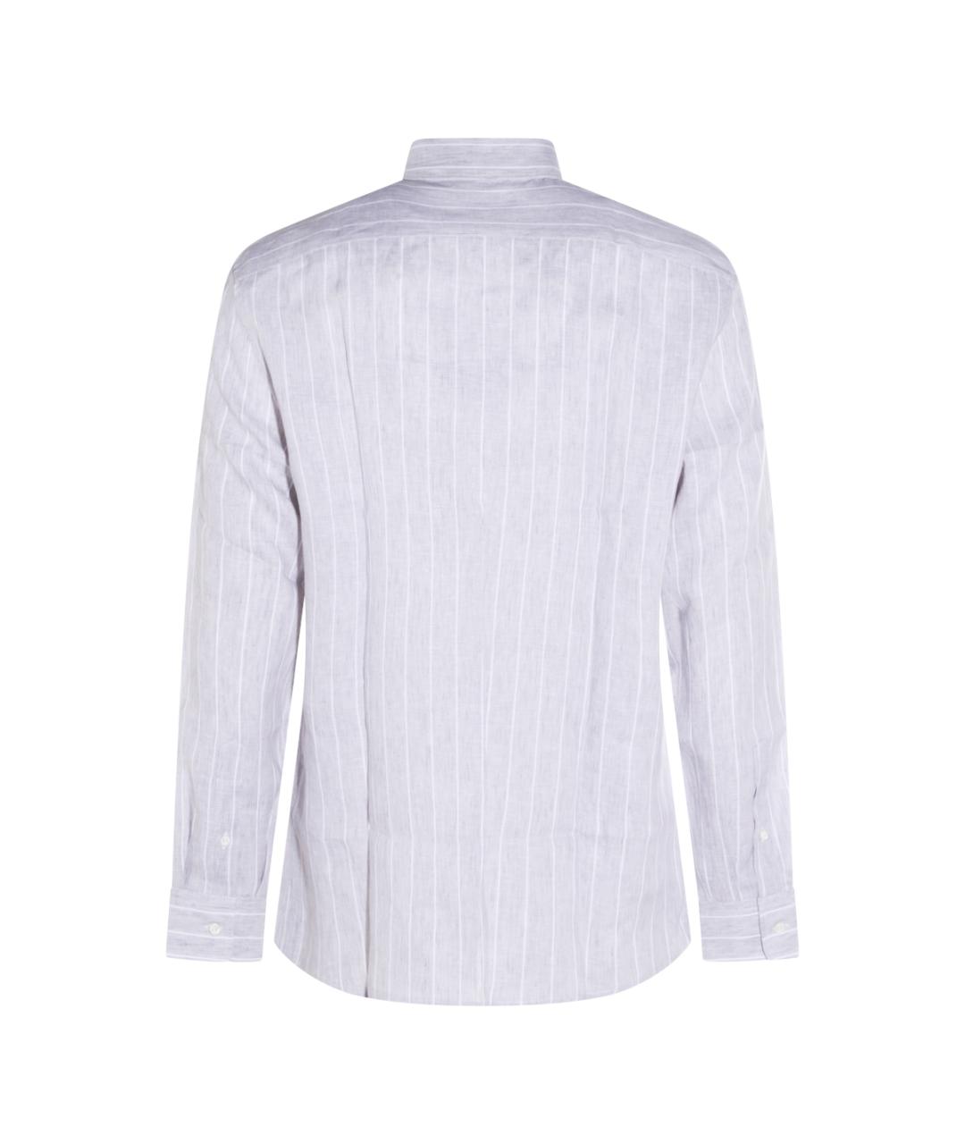 BRUNELLO CUCINELLI Серая льняная кэжуал рубашка, фото 2