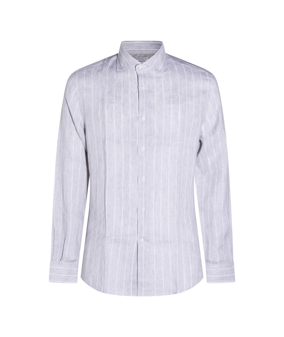 BRUNELLO CUCINELLI Серая льняная кэжуал рубашка, фото 1