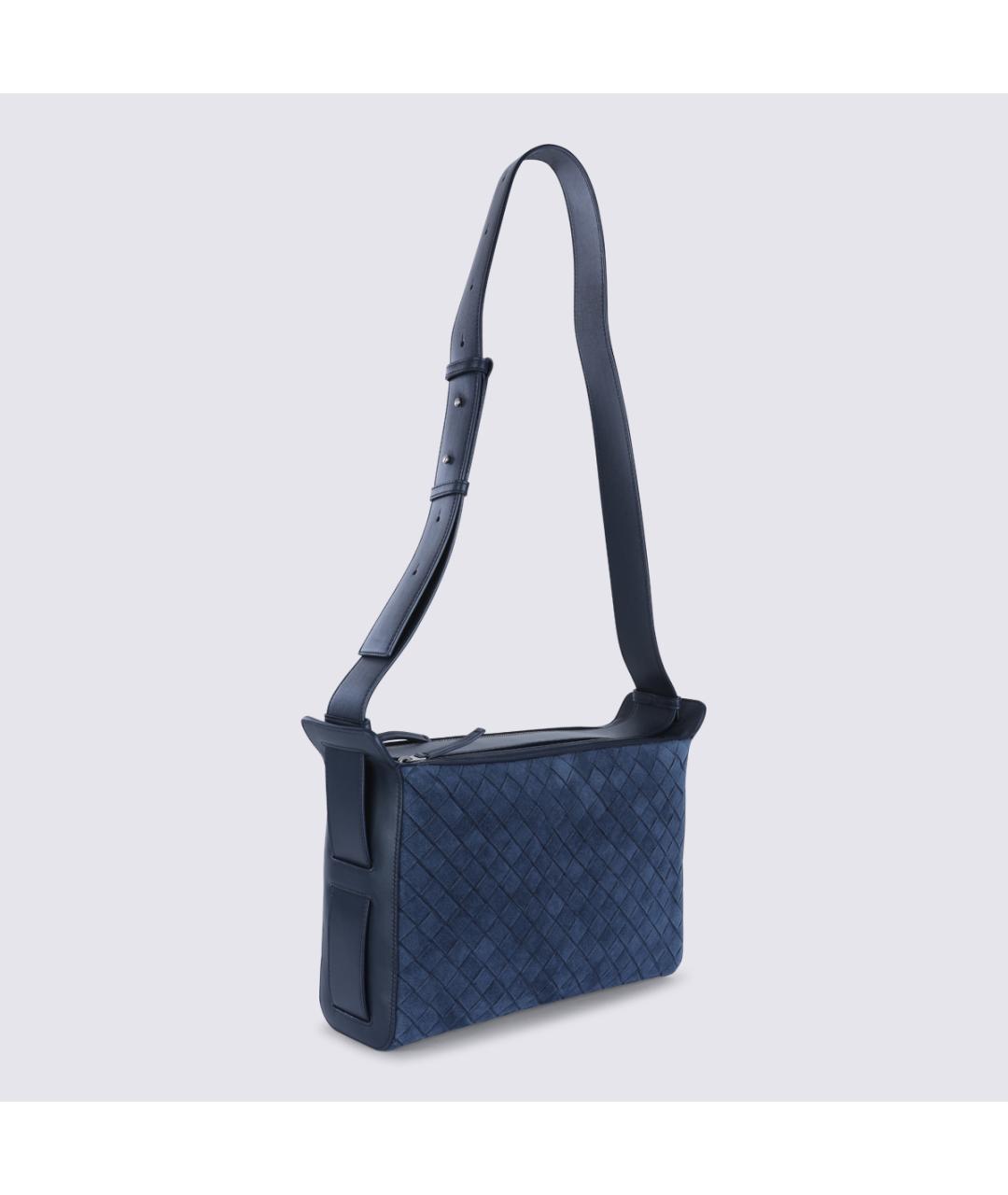BOTTEGA VENETA Синяя замшевая сумка на плечо, фото 3