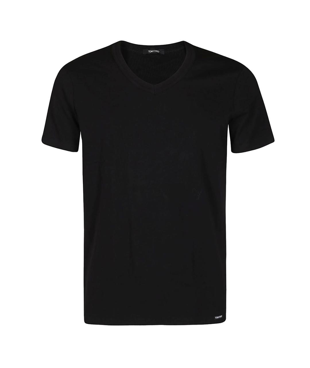 TOM FORD Черная хлопко-эластановая футболка, фото 1