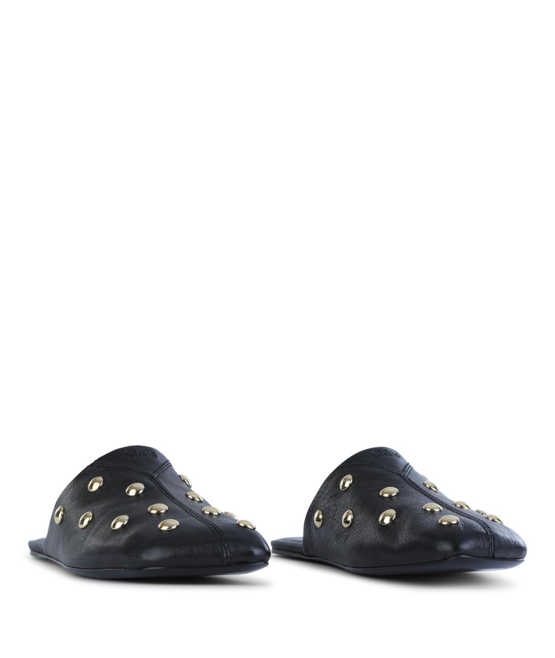 CHLOE Черные кожаные мюли, фото 2