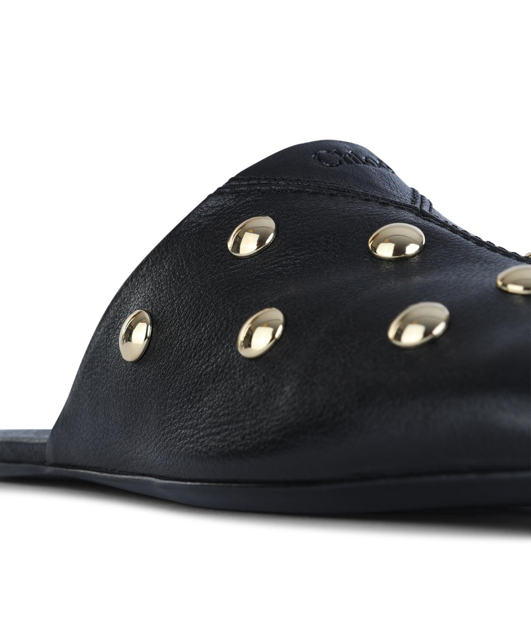 CHLOE Черные кожаные мюли, фото 4
