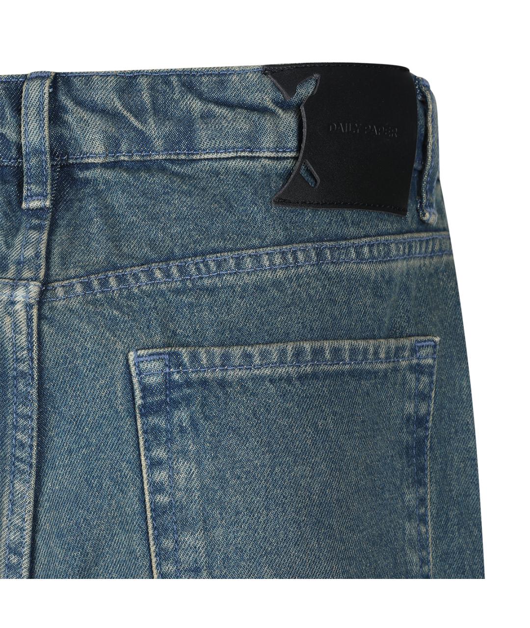 DAILY PAPER Синие хлопковые прямые джинсы, фото 6