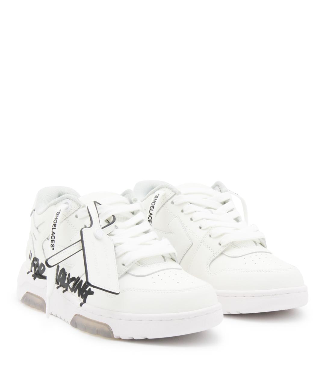 OFF-WHITE Белые кожаные кеды, фото 2