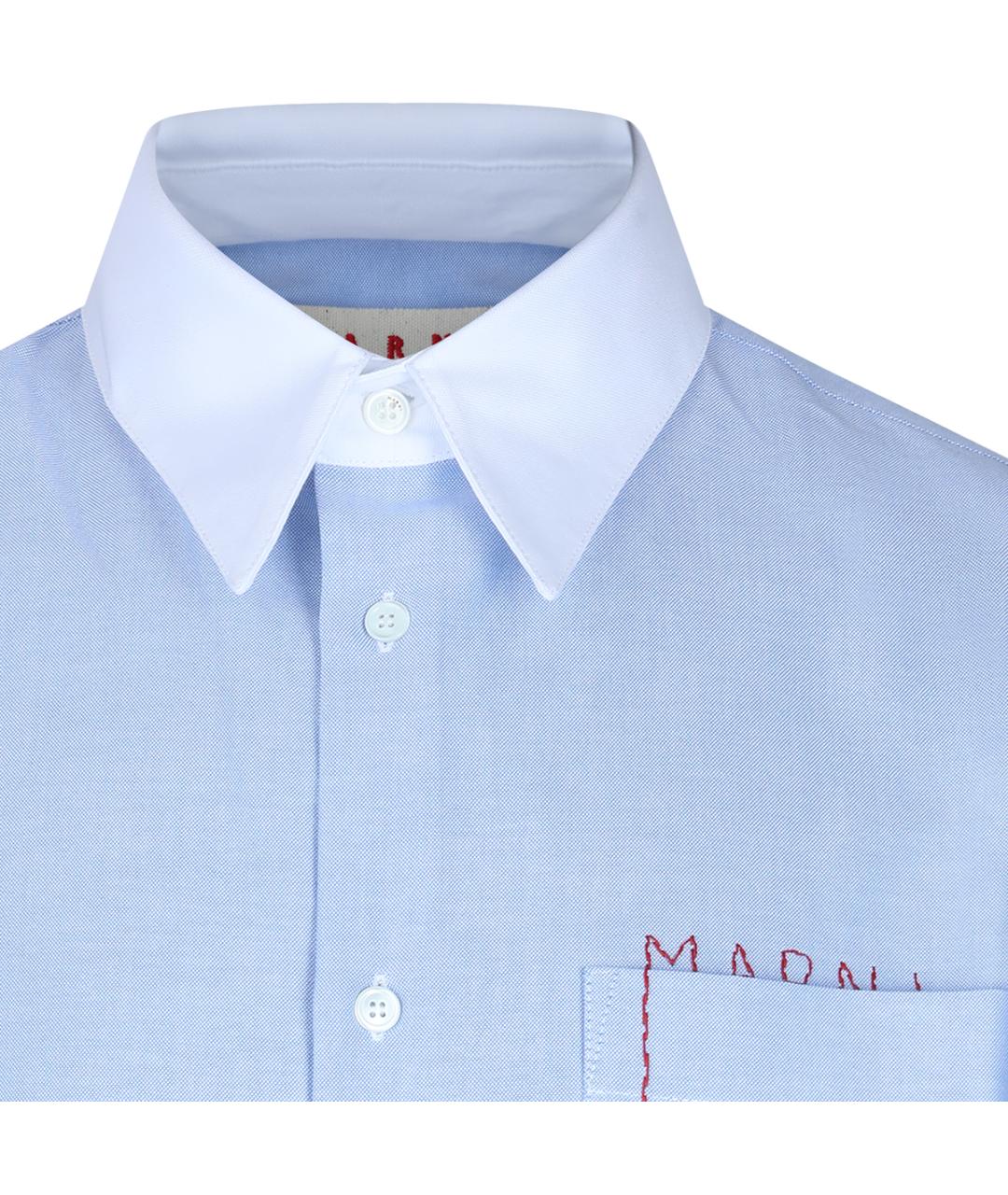 MARNI Голубая хлопковая кэжуал рубашка, фото 3