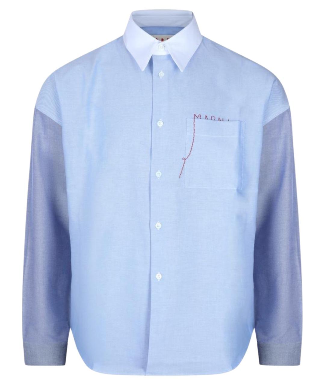 MARNI Голубая хлопковая кэжуал рубашка, фото 1