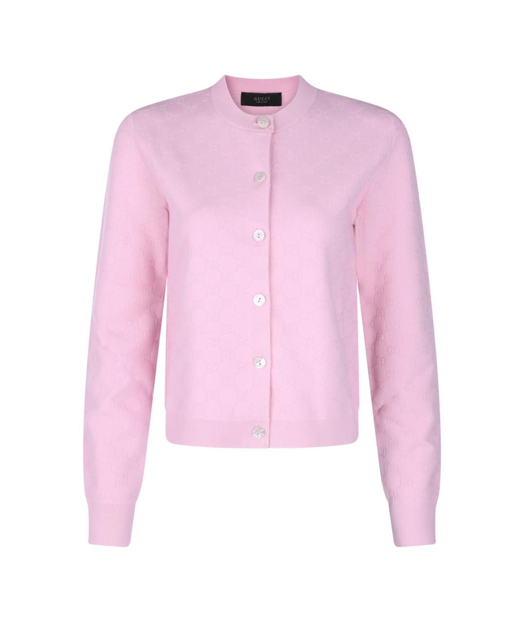 GUCCI Розовый велюровый кардиган, фото 1