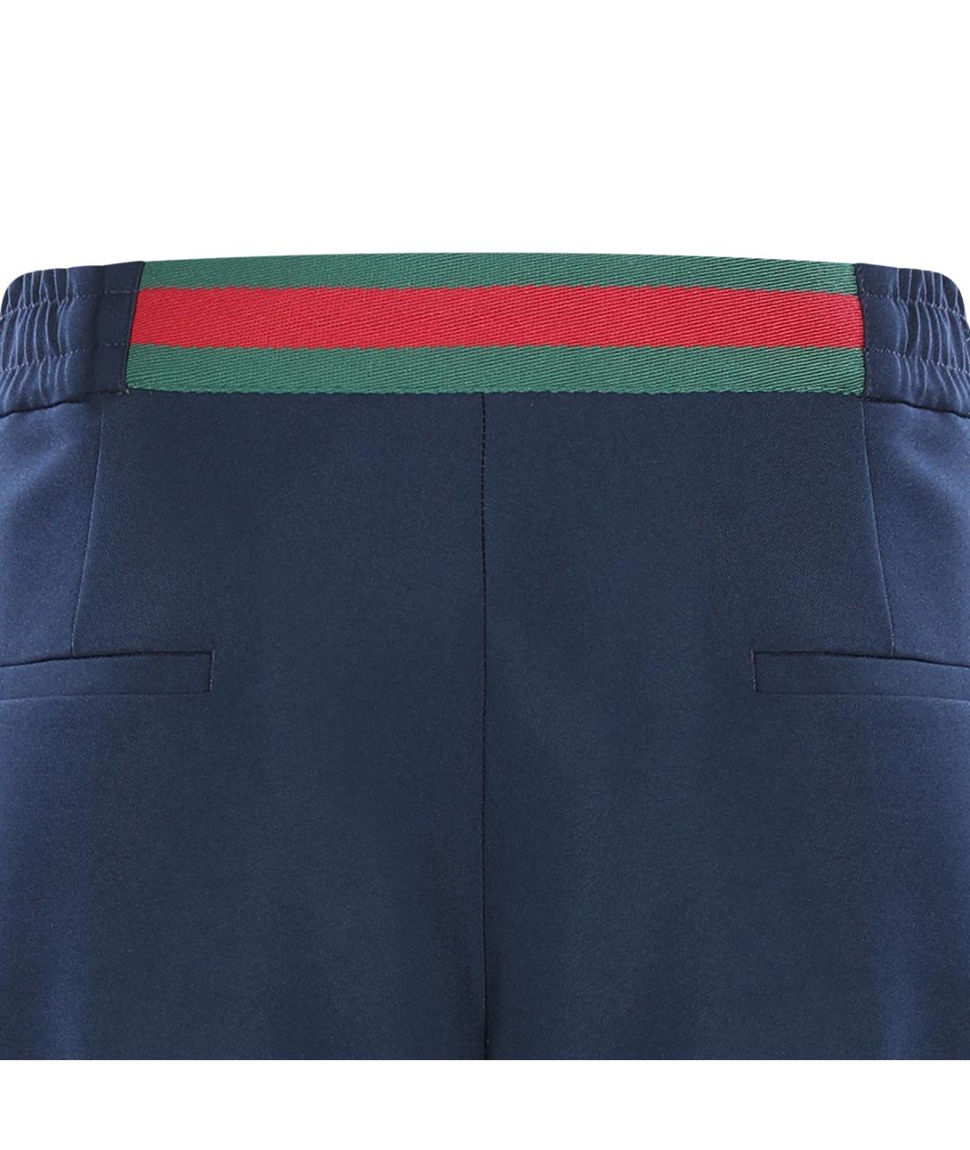 GUCCI Синие полиэстеровые повседневные брюки, фото 4
