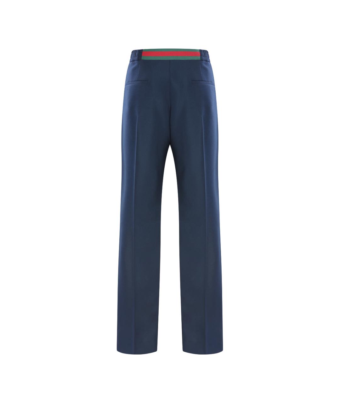 GUCCI Синие полиэстеровые повседневные брюки, фото 2