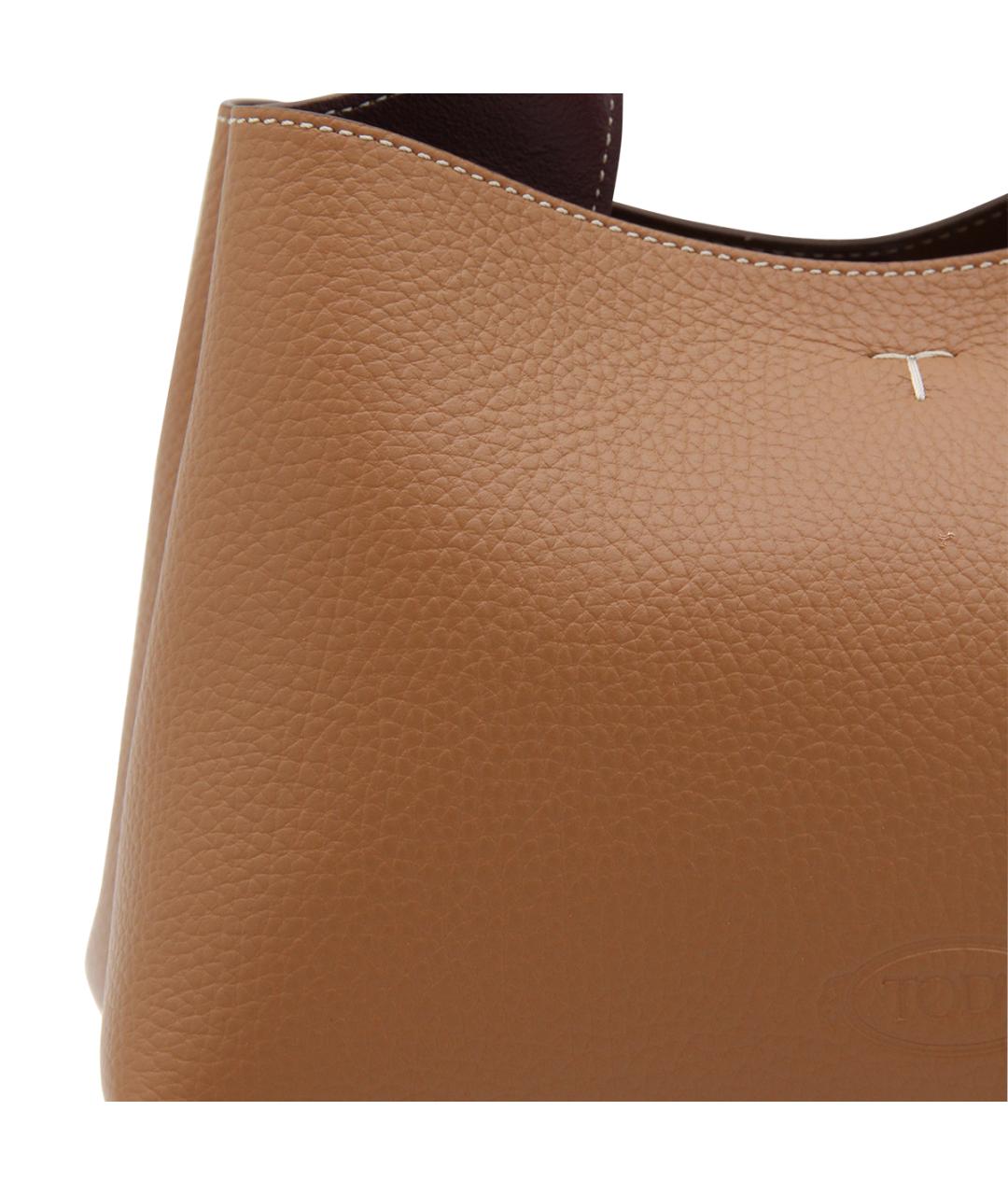 TOD'S Коричневая кожаная сумка тоут, фото 4