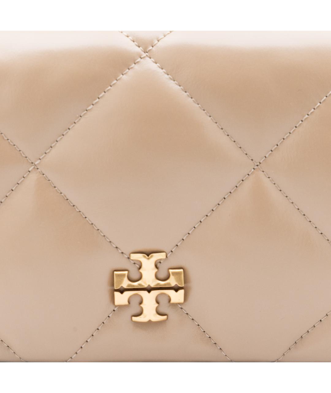 TORY BURCH Бежевая кожаная сумка через плечо, фото 4