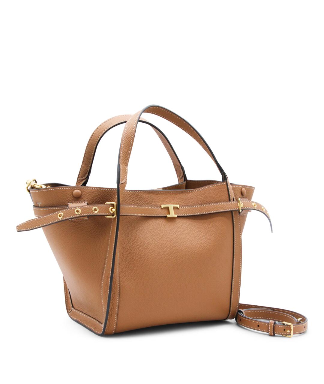 TOD'S Коричневая кожаная сумка тоут, фото 3