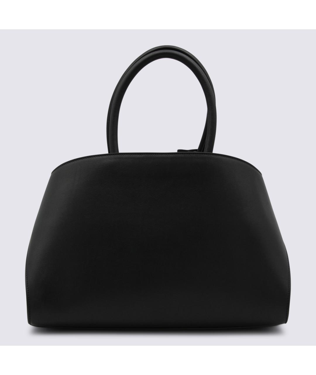 FERRAGAMO Черная кожаная сумка тоут, фото 4