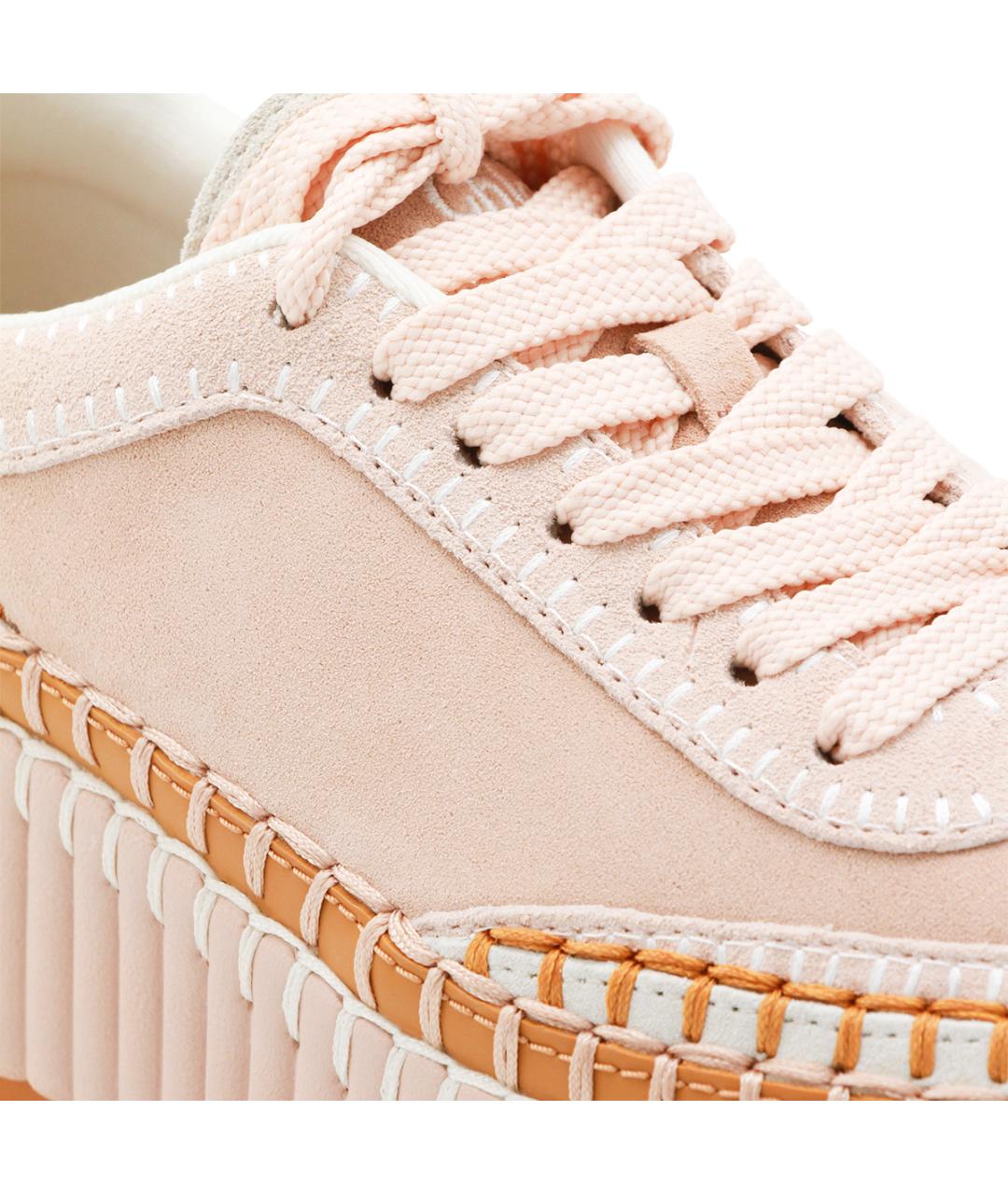 CHLOE Розовые замшевые кроссовки, фото 4