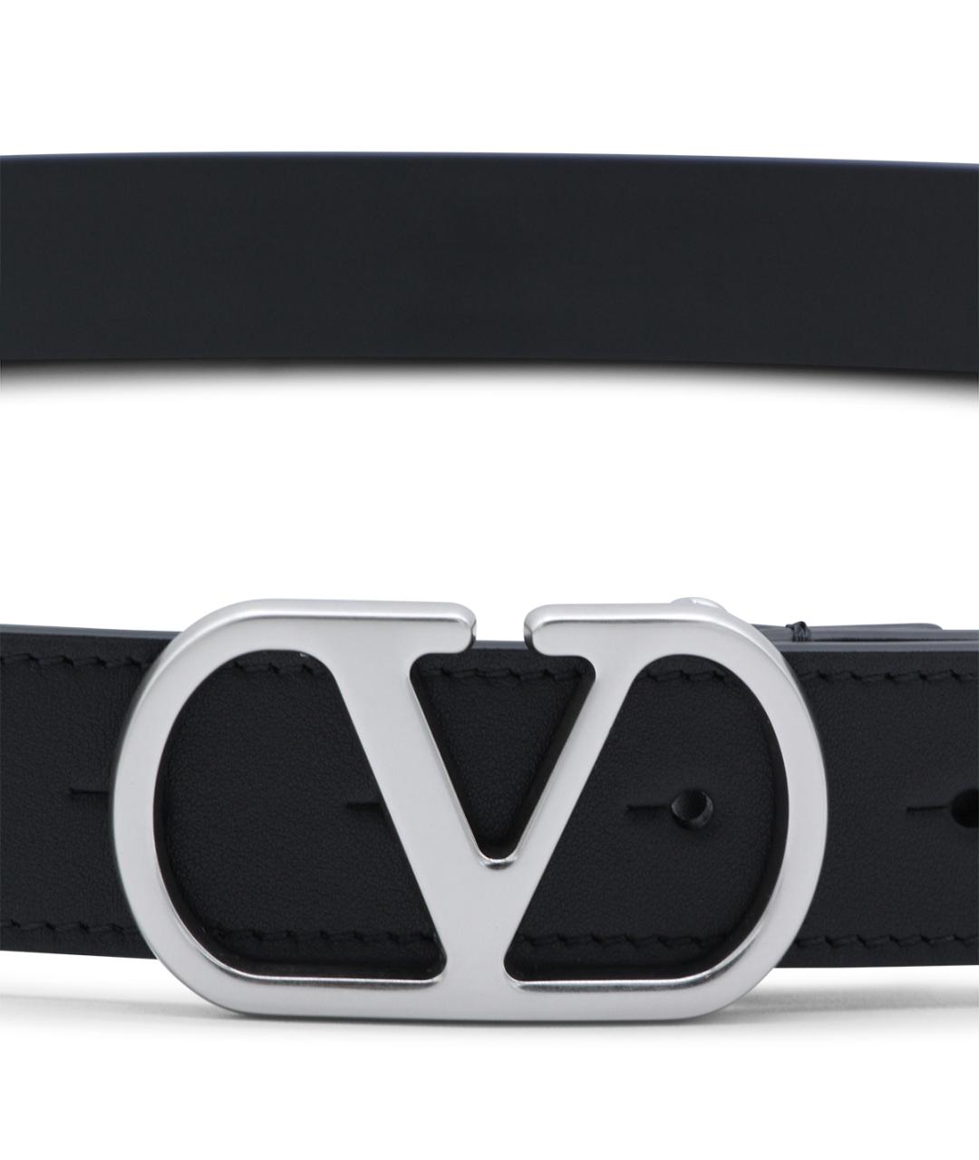 VALENTINO Черный кожаный ремень, фото 2