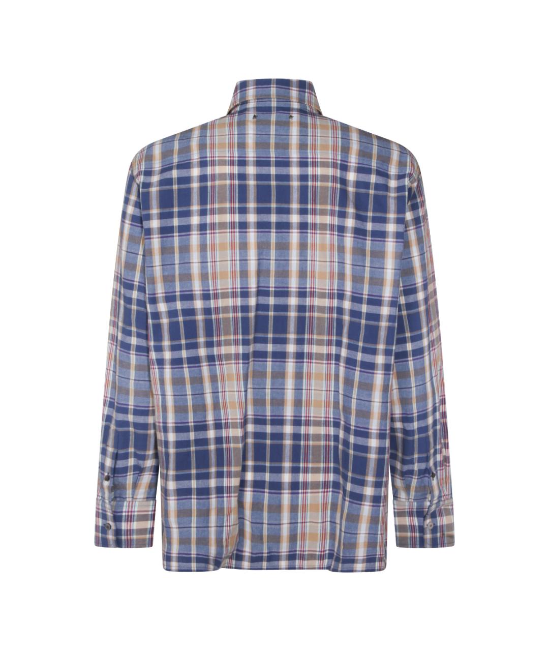 GOLDEN GOOSE DELUXE BRAND Синяя хлопковая классическая рубашка, фото 2