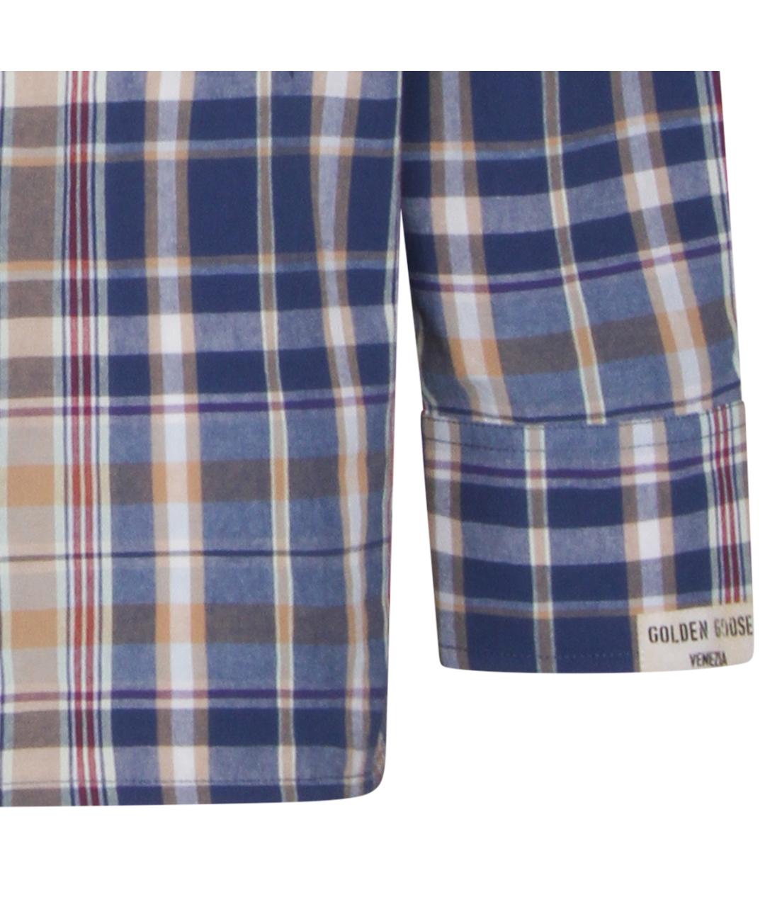 GOLDEN GOOSE DELUXE BRAND Синяя хлопковая классическая рубашка, фото 4