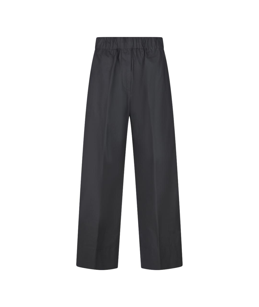 ANTONELLI FIRENZE Черные хлопко-эластановые прямые брюки, фото 1