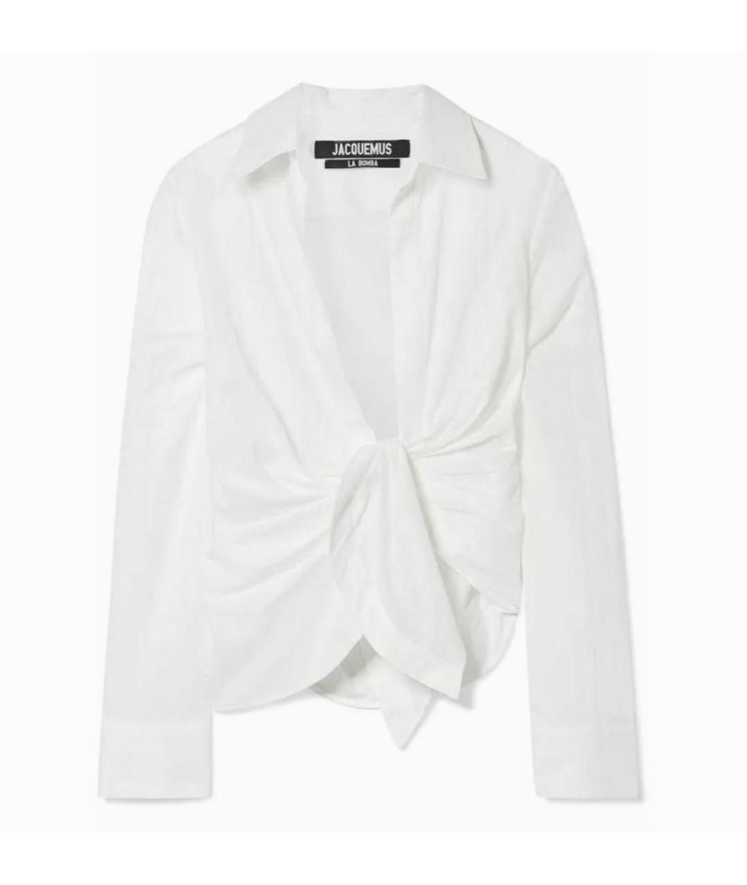 JACQUEMUS Белая хлопковая рубашка, фото 6