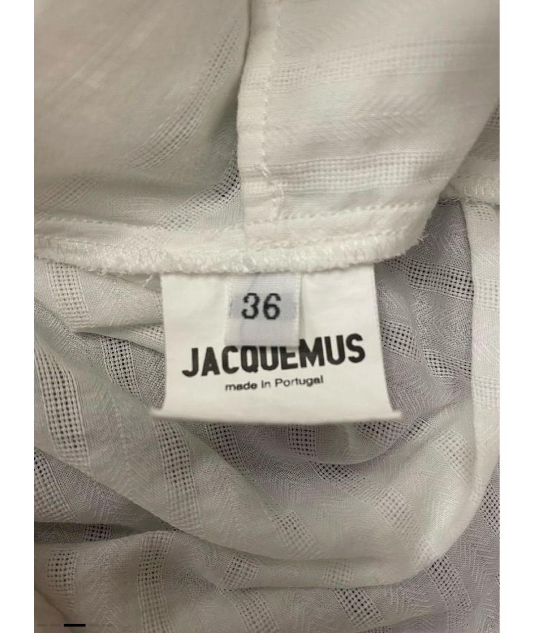 JACQUEMUS Белая хлопковая рубашка, фото 3