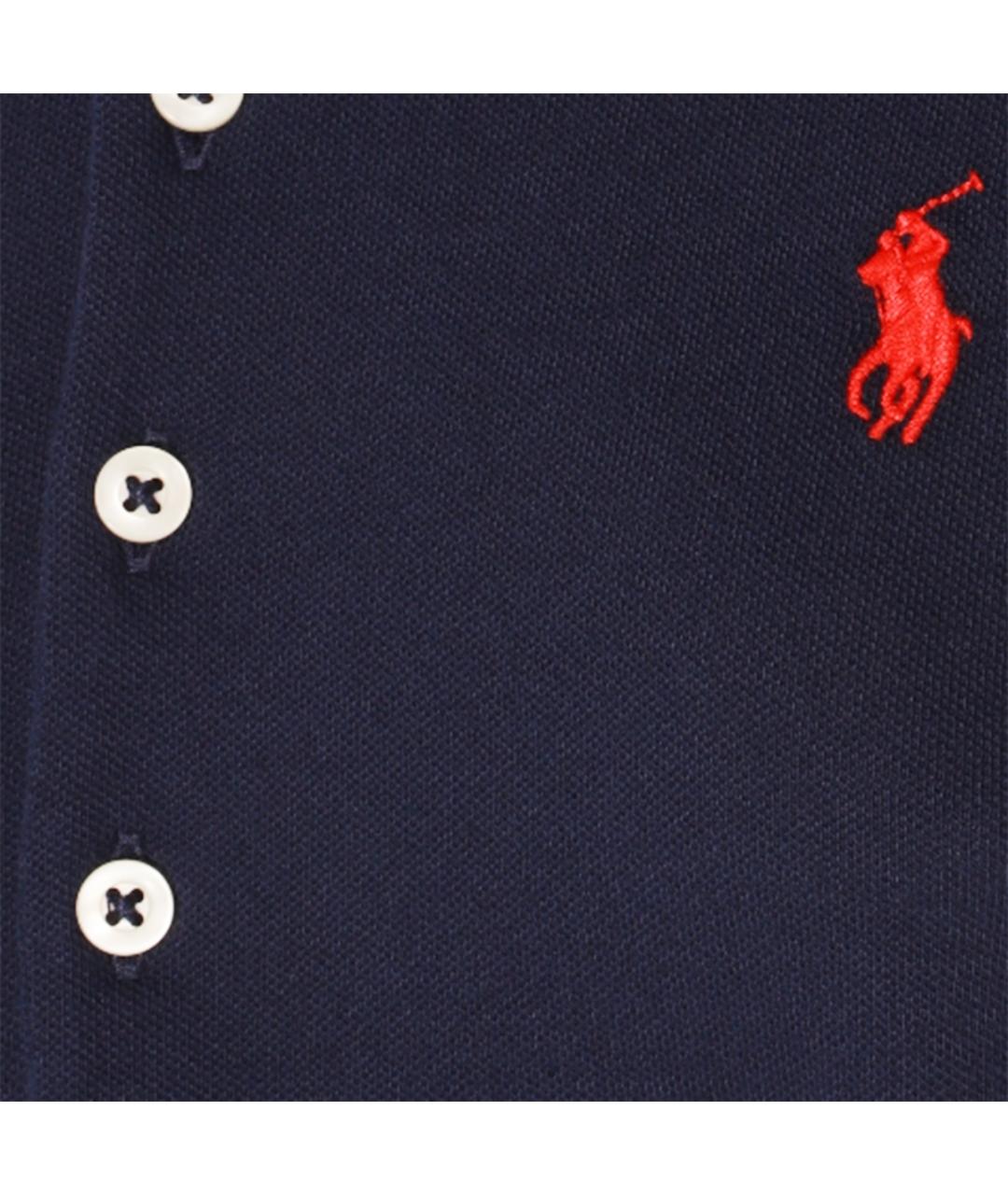 POLO RALPH LAUREN Темно-синяя хлопко-эластановая футболка, фото 3