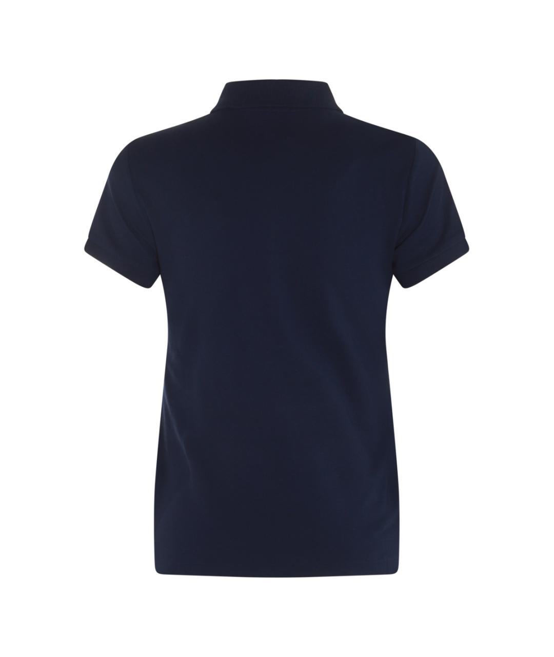 POLO RALPH LAUREN Темно-синяя хлопко-эластановая футболка, фото 2